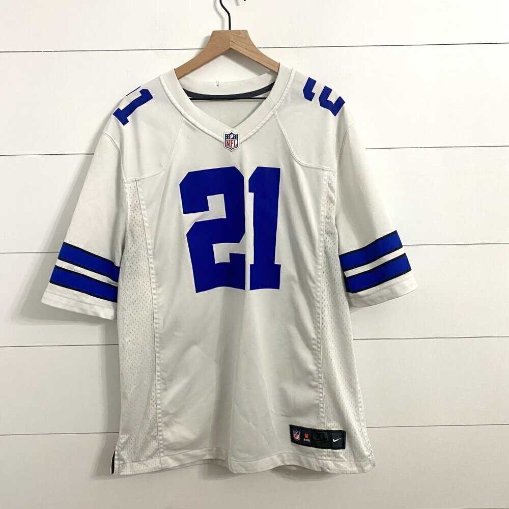 Nike Ezekiel Elliott #21 White Dallas Cowboys Player Jersey, Men’s Size XL